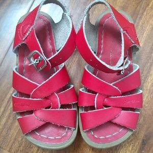 Red saltwater sandals